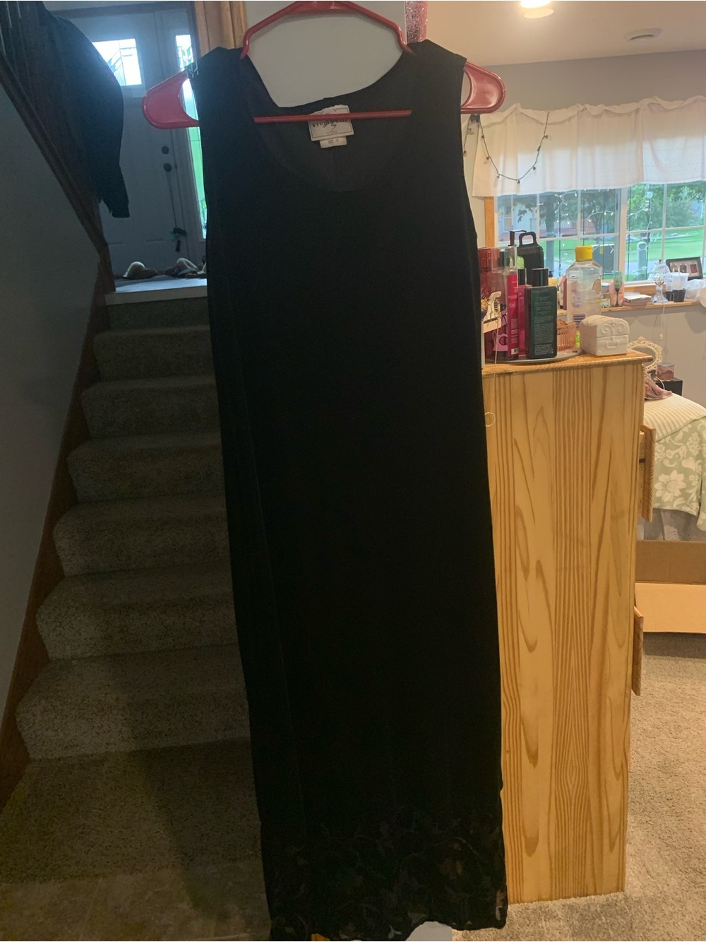 Vintage black “studio ease” velvet formal dress